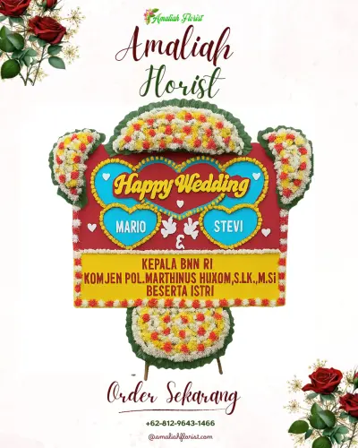 Karangan Papan Bunga Pernikahan di Tegal Parang